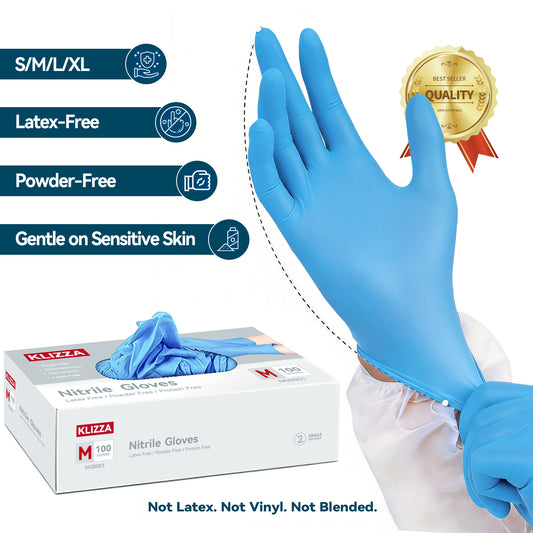 KLIZZA Blue Disposable Nitrile Gloves