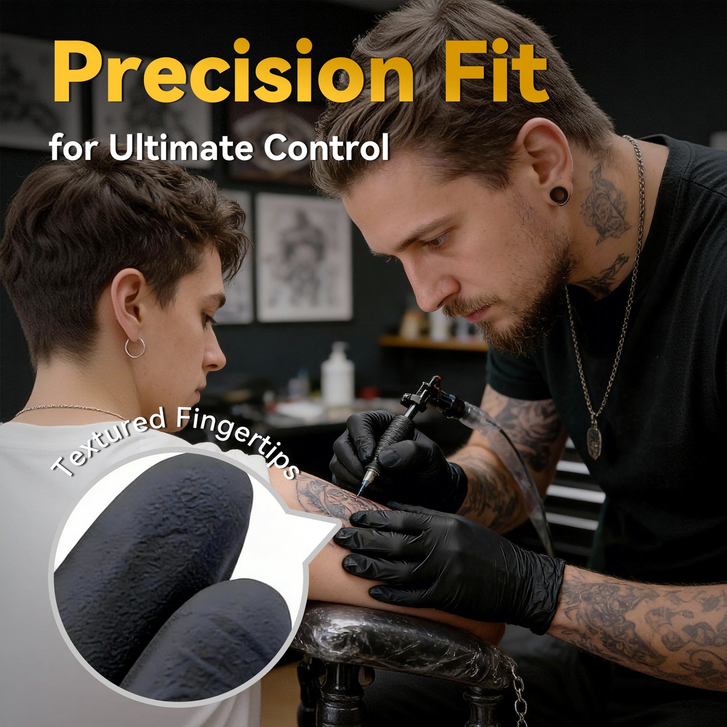 KLIZZA Black Disposable Nitrile Gloves for Food Automotive & Cleaning Use