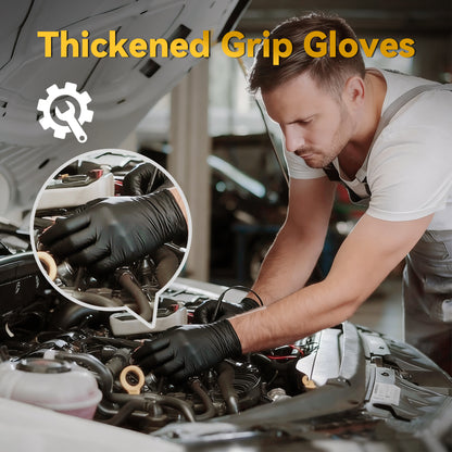 KLIZZA Black Disposable Nitrile Gloves for Food Automotive & Cleaning Use