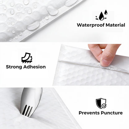 4 × 7 White Poly Bubble Mailer